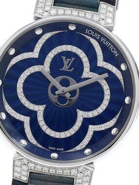 LOUIS VUITTON Tambour Moon Divine QA095 diamond blue Dial Quartz Ladies